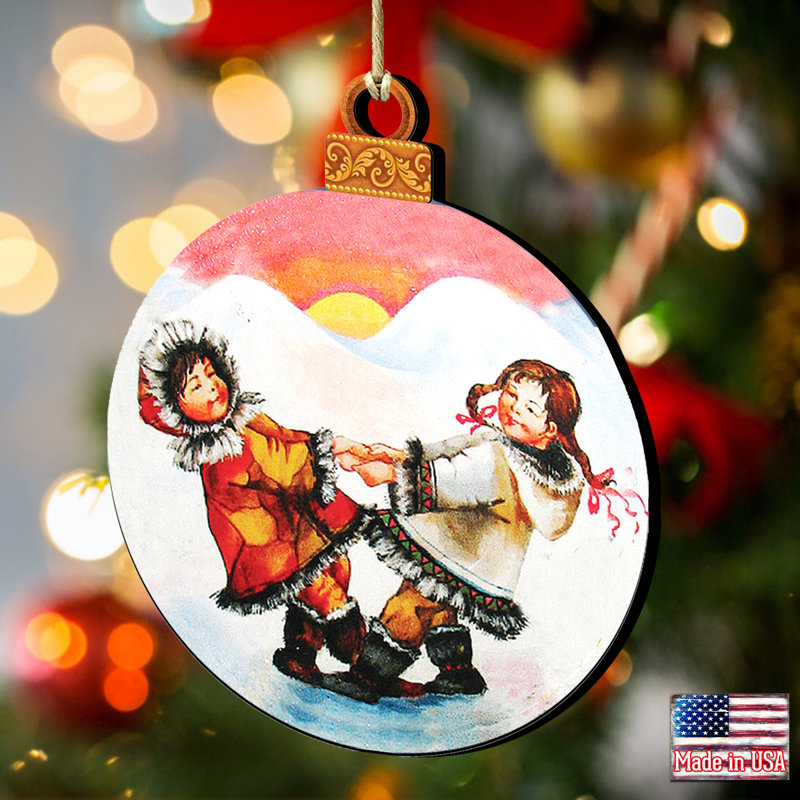 5'' Handmade Wood Shatterproof Holiday Shaped Ornament