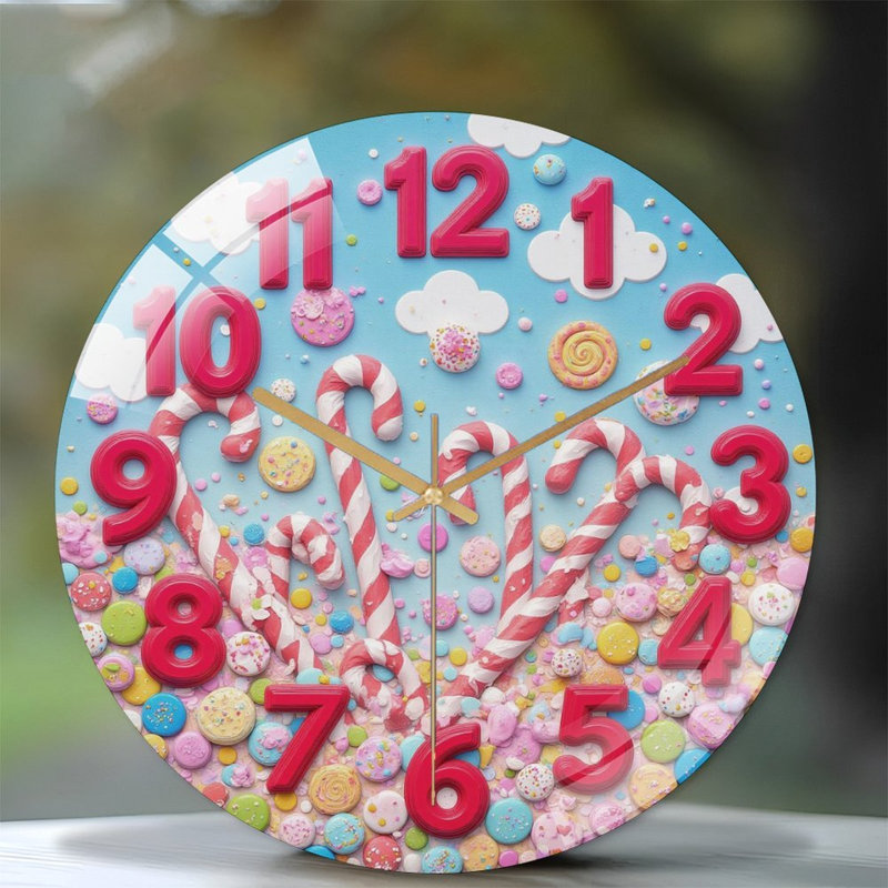 Horloge murale en verre 12 "bonbon