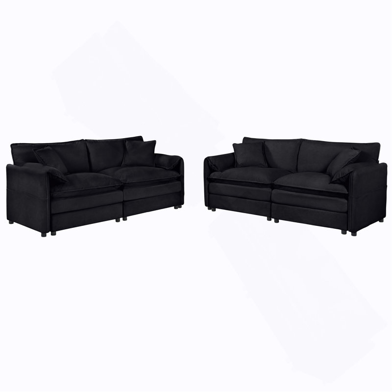 Ensemble de canapé surdimensionné de luxe à assise profonde 2 pièces