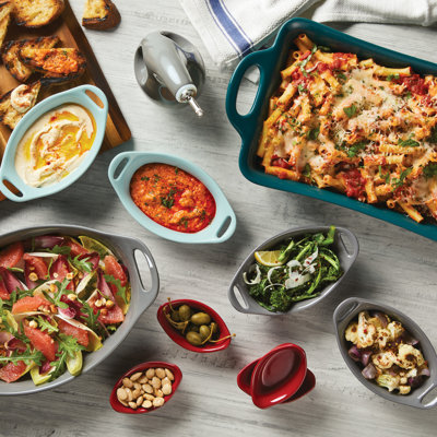 Rachael Ray Ceramics Oval Au Gratin Baker Set