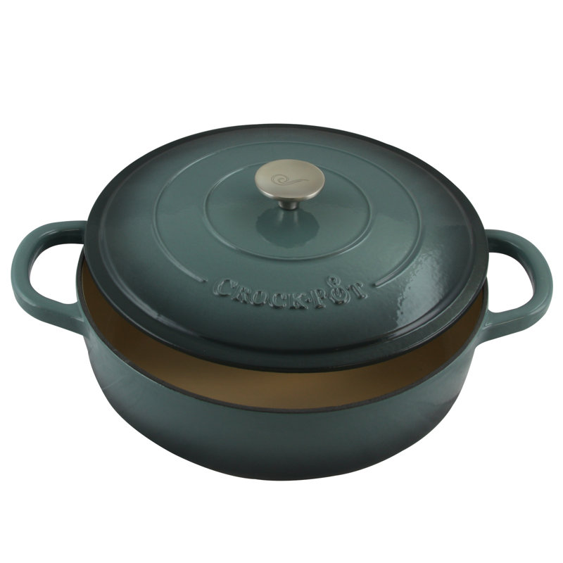 Slate Gray 5-Quart Enameled Cast Iron Braiser Pan with Lid