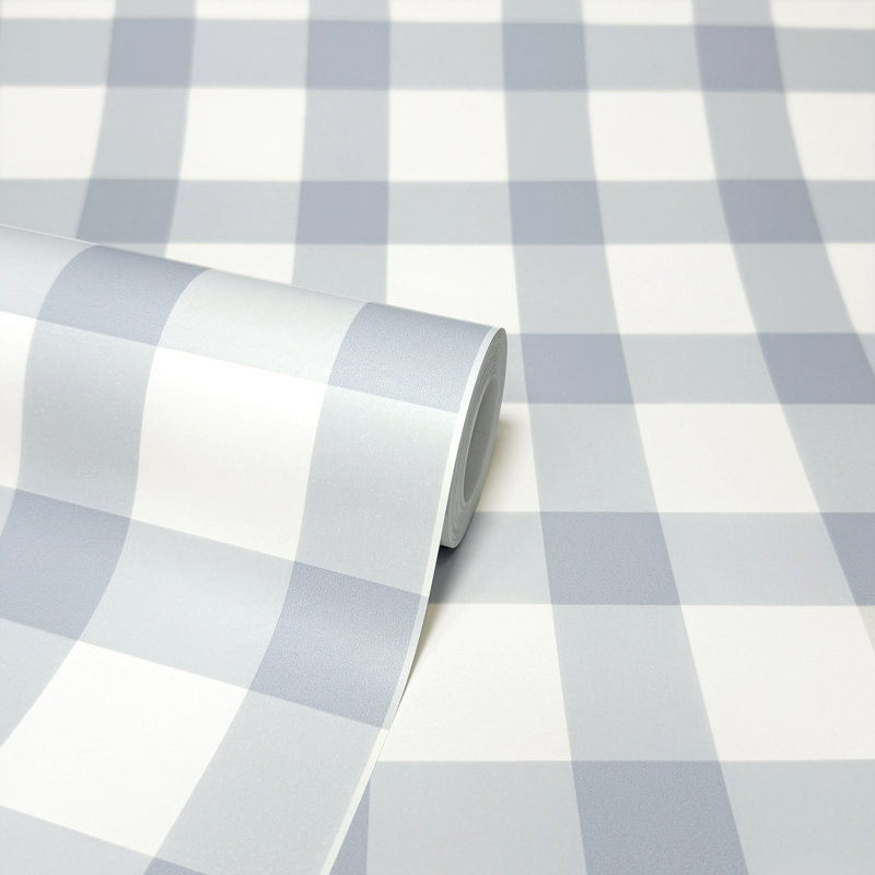 Papier peint vichy bleu Belen, Bleu