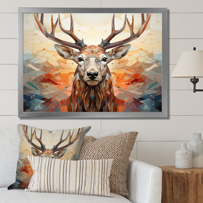 «Bhavith Brown Orange Moose Majestic Geometric II», reproduction d'art sur toile