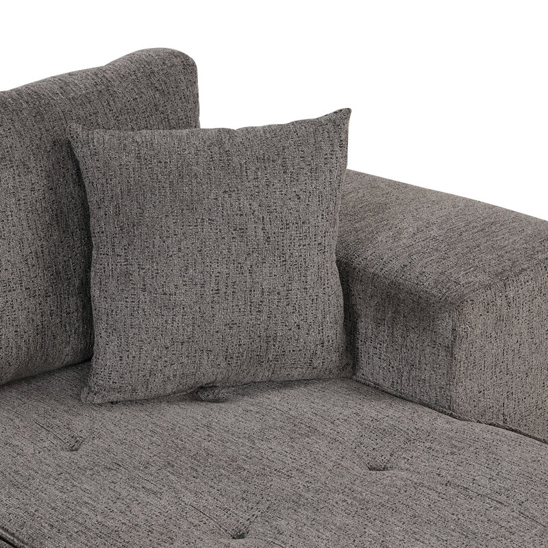 Upholstered Sectional Right Hand Facing, Knox Charcoal Linen, Right Hand Facing