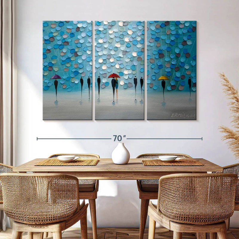 3 Tiny Umbrellas, 42" H x 65" W