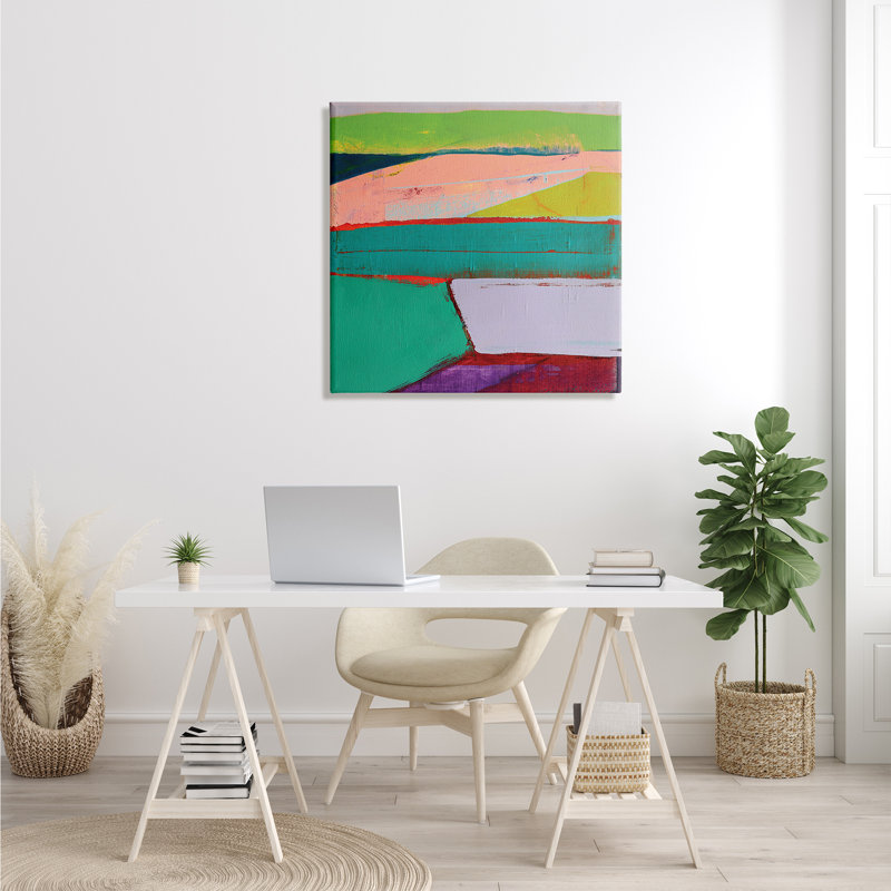 Radiant abstrait - peinture sur toile, Toile tendue, H 30 po x l 30 po x P 1,5 po