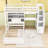 Keleigh Twin Over Twin Wood Loft Bed With Built-In Desk, Shelves And Staircase-293773804