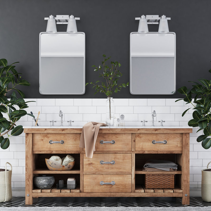 Fairendale Vanity Light, Frosted, Nickel
