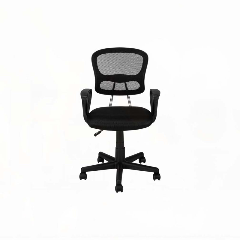 Office Chair,Adjustable Height,Swivel,Ergonomic,Armrests,Computer Desk,Work,Juvenile,Black Mesh,Black Metal,Contemporary,