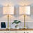 28.3" Marble And Metal Table Lamp with Built-in USB & Type-C Port For Living Room/bedroom-1742909641