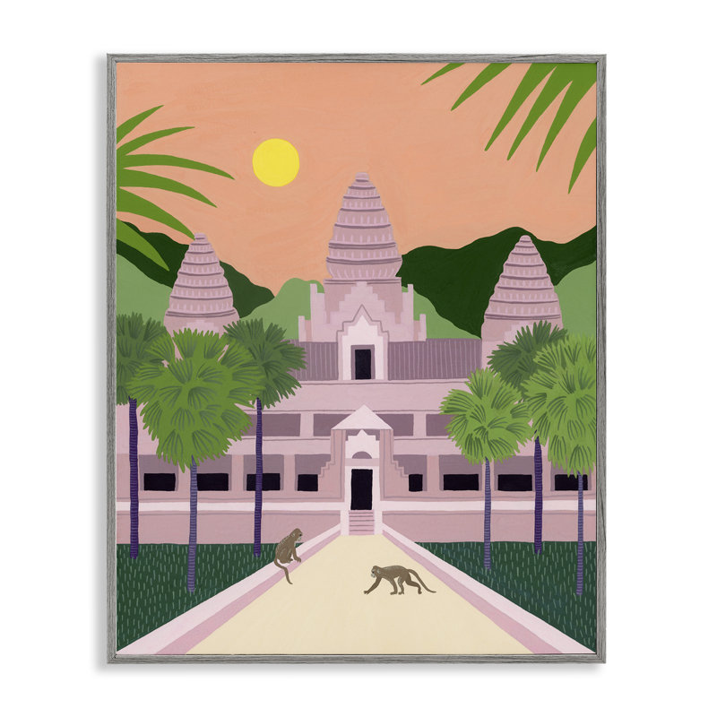 Angkor Wat, estampe numérique encadrée, design par Courtney Haley, H 30 po x l 24 po, Estampe numérique Farmhouse