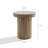 Dark Oak Finish Manufactured Wood Fluted Round Side Table