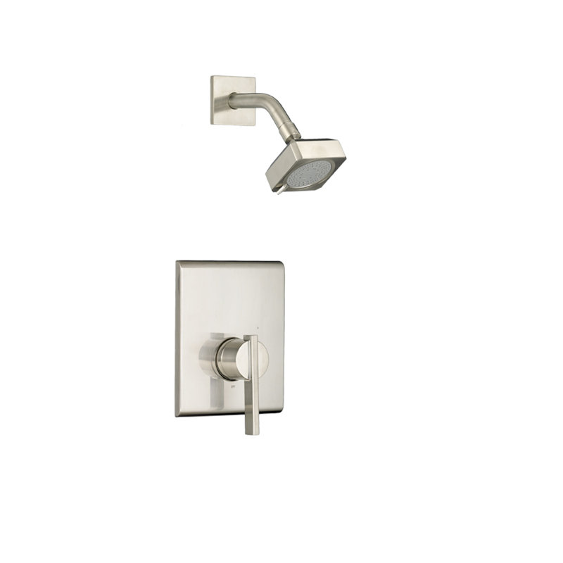 Garniture de robinet de douche et baignoire à pression équilibrée de contrôle de volume Times Square, Nickel satiné