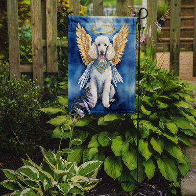Drapeau de jardin blanc caniche My Angel