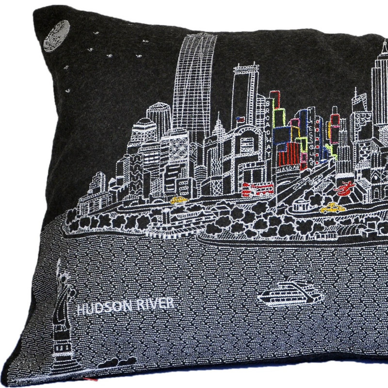Coussin lombaire 14 po x 35 po New York, 14 po x 24 po, gris