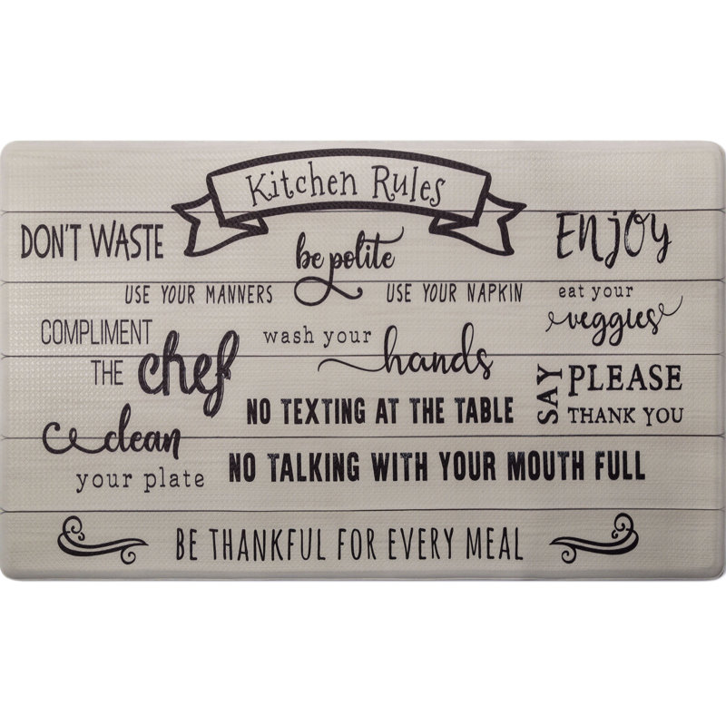 Water Resistant Anti-Fatigue Non-Skid Kitchen Mat, Rectangle 1'5.5" x 2'6"