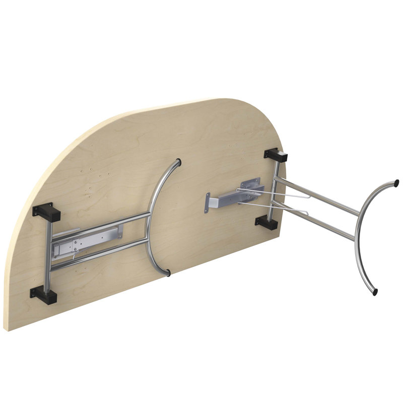 Buariki Half-circle 4 Person 160cm L Modular Training Table, Silver, White