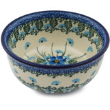Forget Me Not Handmade Stoneware Rice Bowl