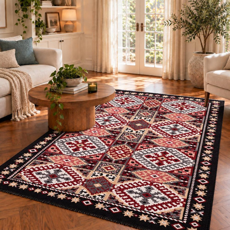 Tapis moderne à double face lavable Liam 3 pi x 5 pi, motif moderne pour le salon, SA25EU