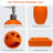 Bathroom accessory set in orange