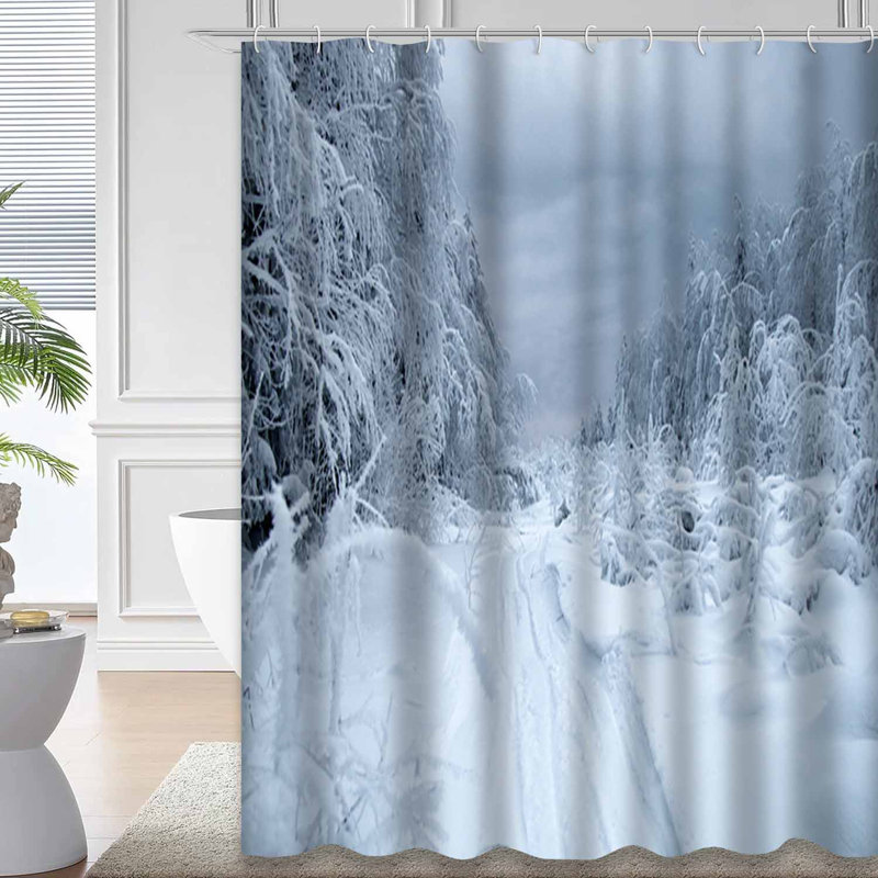 Rideau de douche Snow Road Frosty, L 72 po x l 72 po