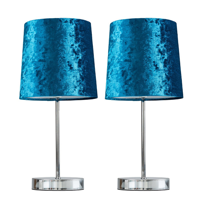Ilene Bedside Table Lamp, Blue, LED Bulb