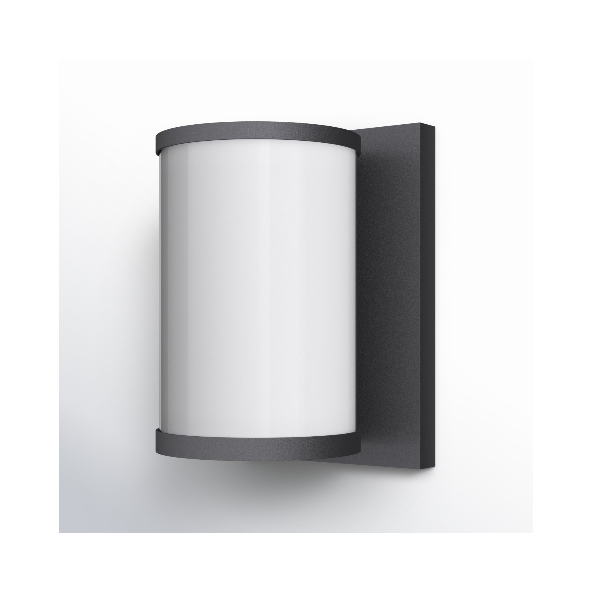 Kris Single Light Cylinder Outdoor Aluminum LED Wall Light, 18, 9.75" H x 6.75" W x 6.75" D