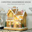 HOMCOM Lighted and Musical Christmas Candy House with Gingerbread Man Brown