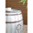 22.5X22.5X26 Inches Drum Side Table With Removable Lid And Galvanized Gray Finish, Rustic Design For Visual Appeal, Ideal Various Decor Arrangements Brown Banding Aesthetic Perfect Any