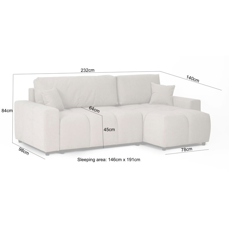 Sectional, Right Hand Facing, Grey