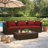 27.6" Wide Square Patio Sofa with Cushions-1708677356-1708677357