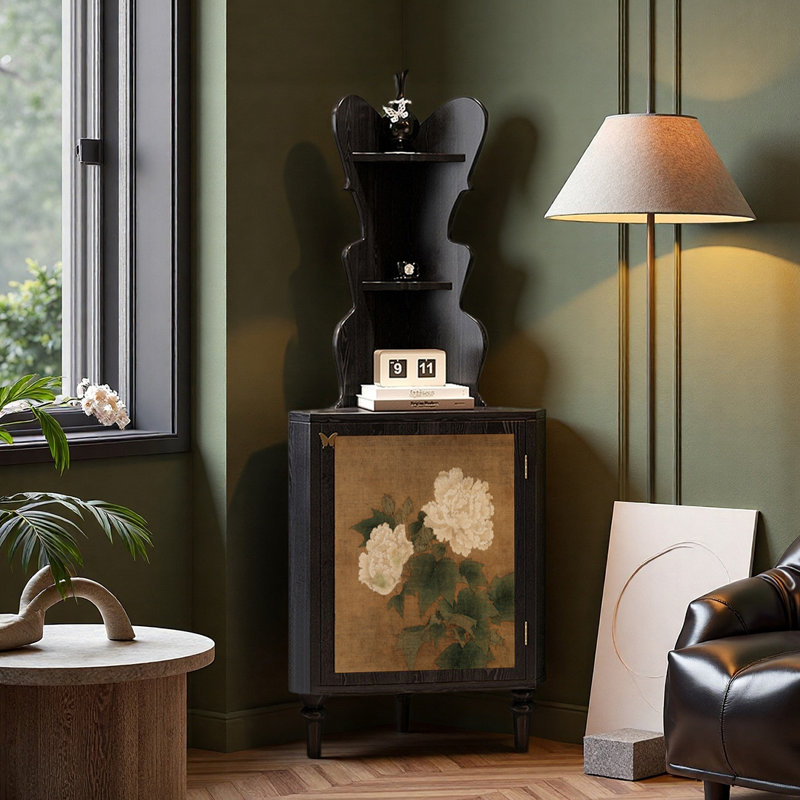 Armoire de coin pour salon, Noir