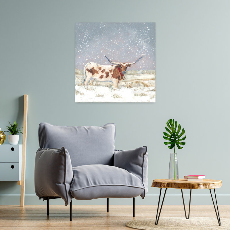 Paysage de vache abstrait Longhorn, H 24 po x l 24 po