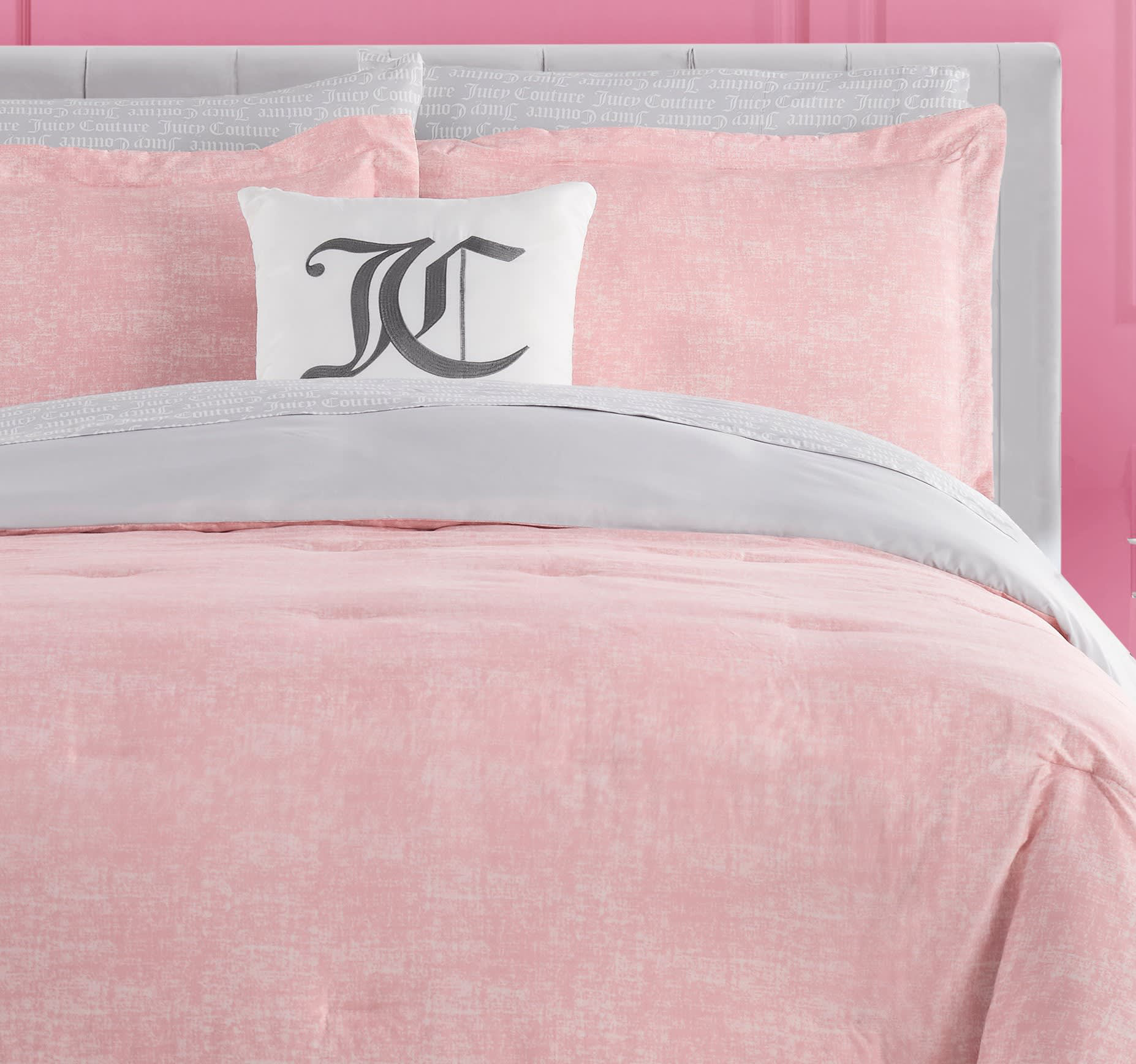 Juicy Couture Texture 8-Pc. Comforter Set, Queen - Pink, Gray