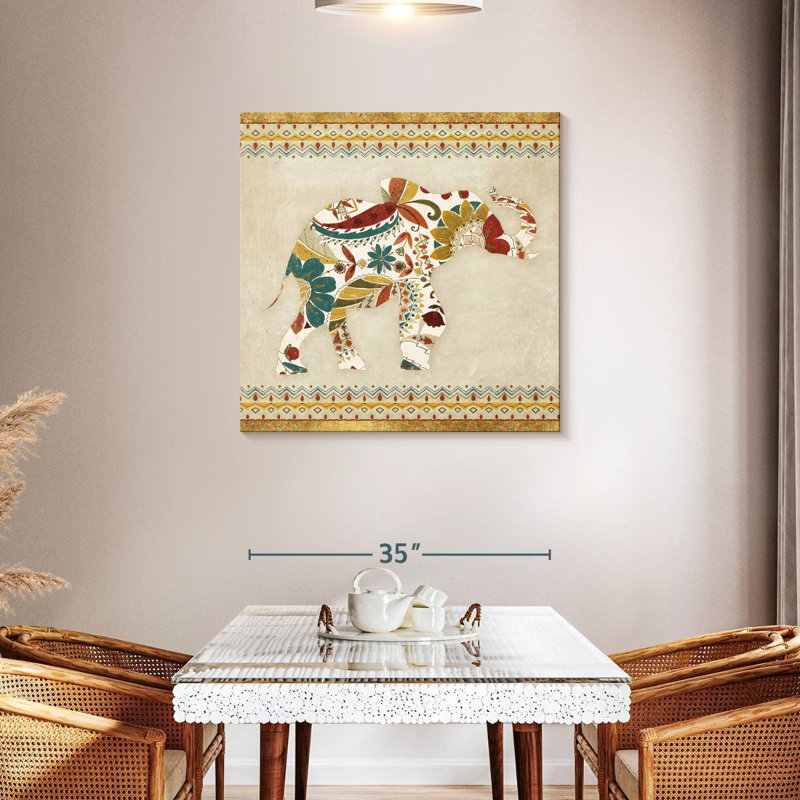 Brampt Boho Elephant I, 36" H x 36" W
