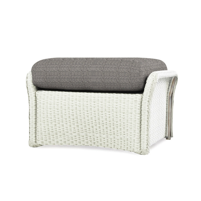 Weekend Retreat Outdoor Ottoman, Rumba Stonewashed, White