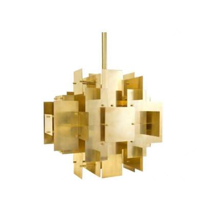 Light Shaded Geometric Chandelier with Glass Accents Puzzled Shaded