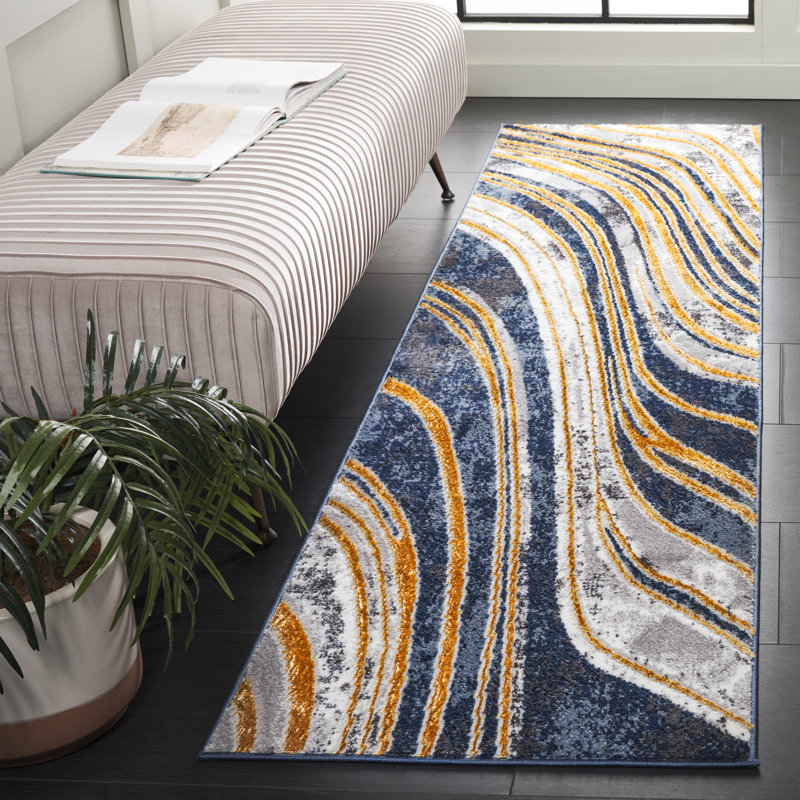 Tapis abstrait Lyli Performance Performance, Tapis de couloir 2 pi 2 po x 8 pi