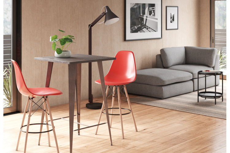 Mid-century modern-style bar stools.