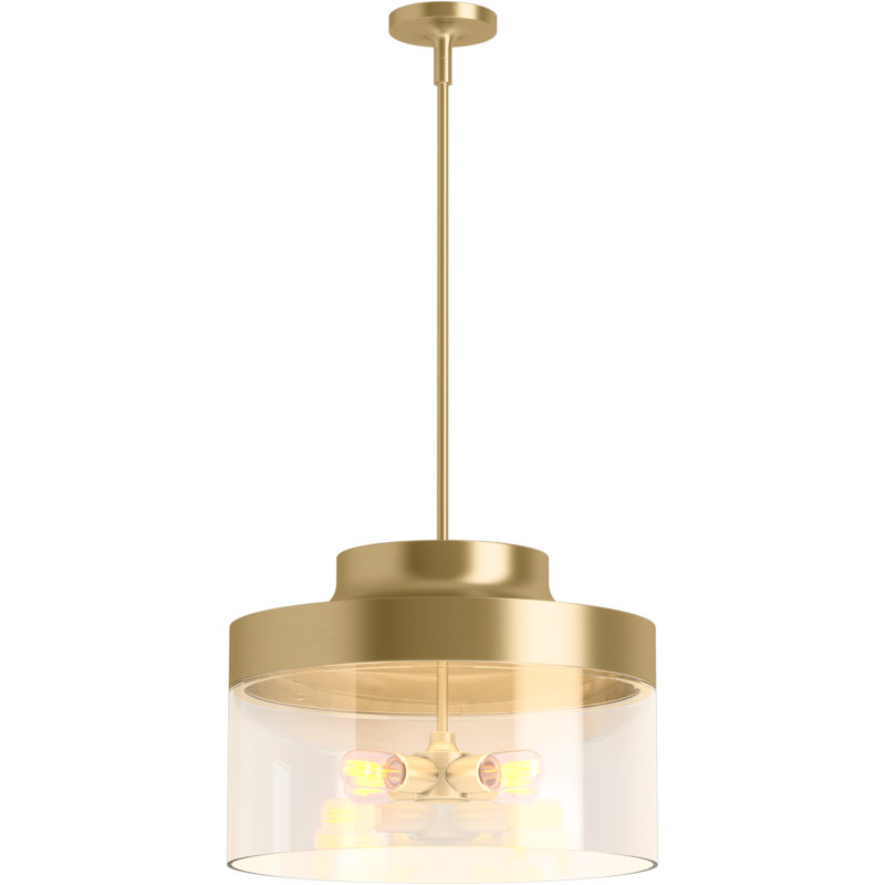 Purist 4-Light Xl Pendant, Brushed Moderne Brass