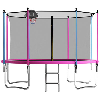 SENCHO GINSYTALIOR Round Backyard Trampoline with Safety Enclosure