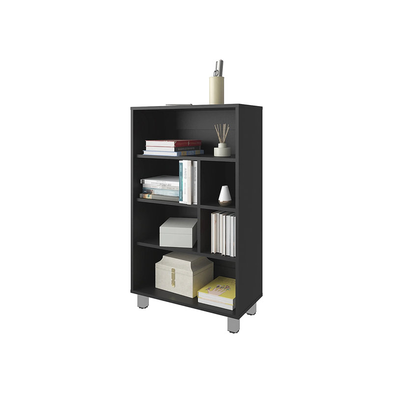 Bibliothèque avec six tablettes, Noir