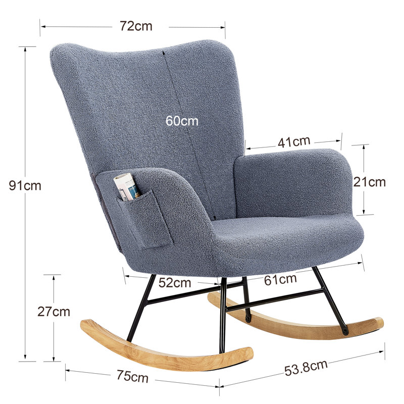 Farragut Rocking Chair, Grey