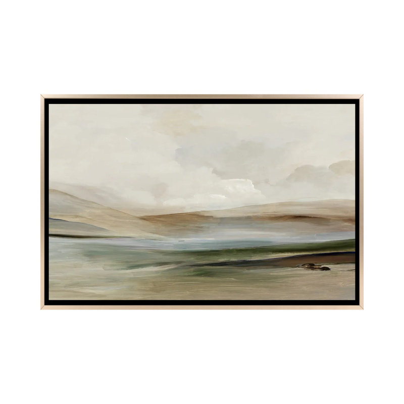 Echoes of Solitude - Wall Art Print - Framed Canvas, 40" H x 60" W, Champagne