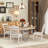 Roane 5 - Piece Extendable Dining Set with Round Extendable Dining Table and 4 Upholstered Dining Chairs-2033084710-2033084705-2033084704