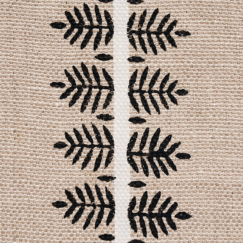 Tissu imprimé à la main Alva, Noir