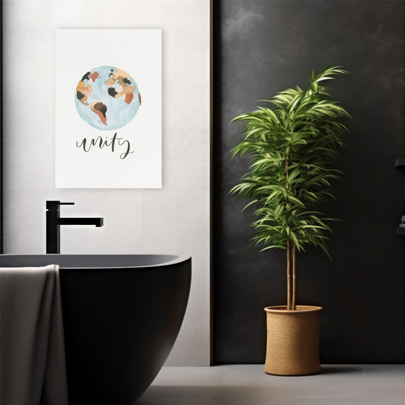 Unity - noir, bleu, brun, Continents, art, H 24 po x l 16 po