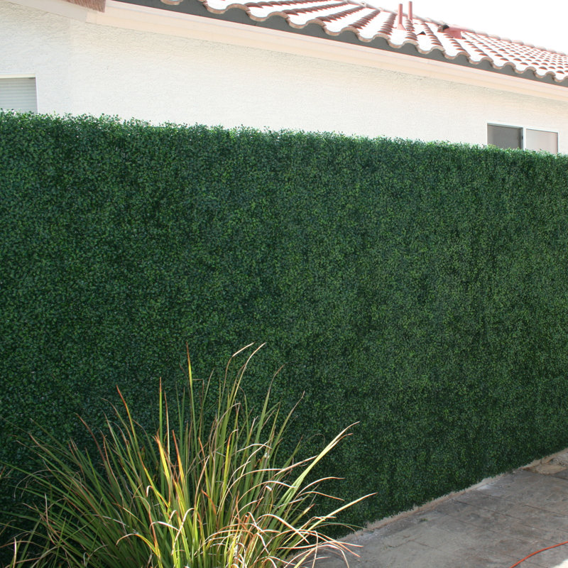 50cm Green Faux Boxwood Hedge Panels, No Flower