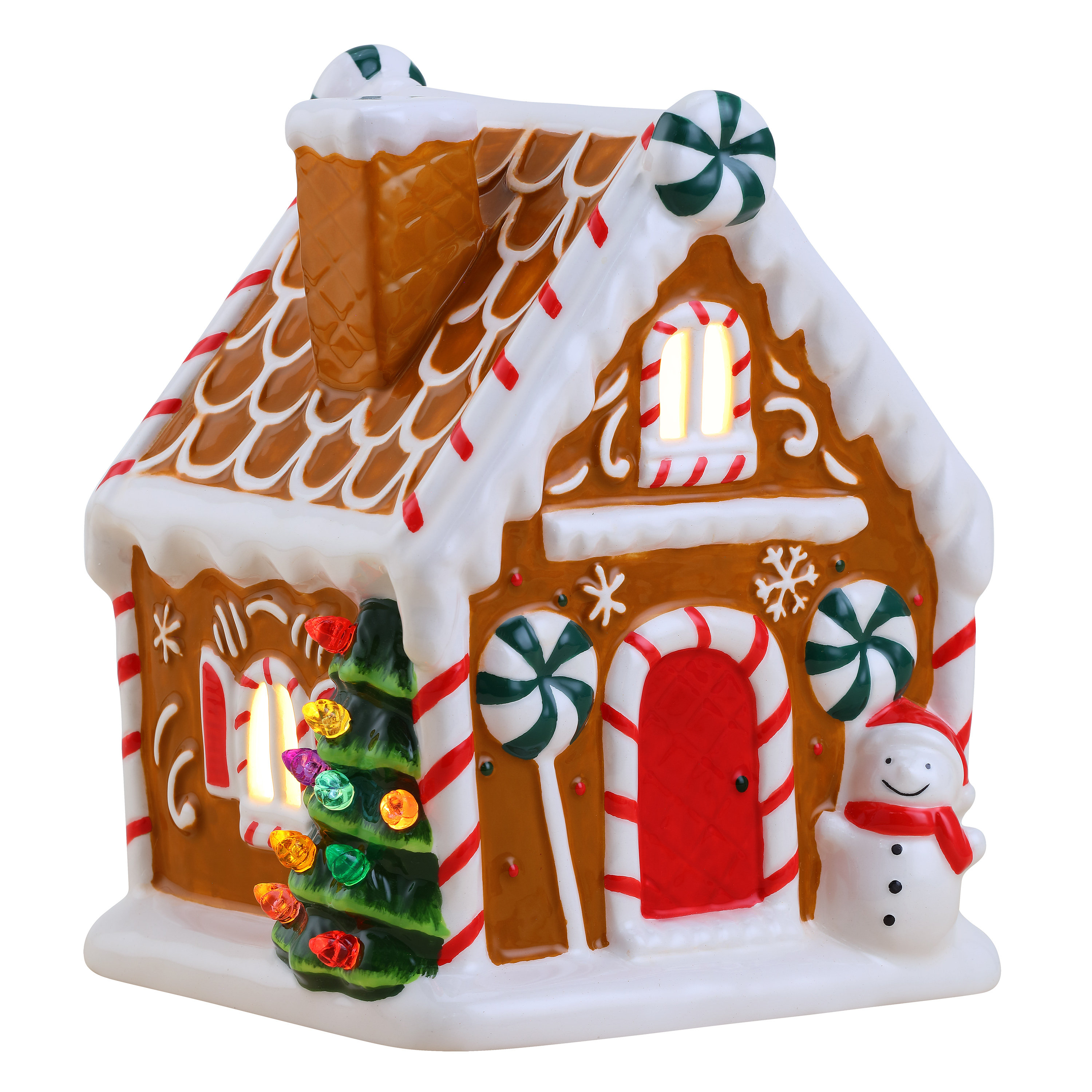 MrChristmas 7 Nostalgic Ceramic Lit Gingerbread House Wayfair   7 Nostalgic Ceramic Lit Gingerbread House 