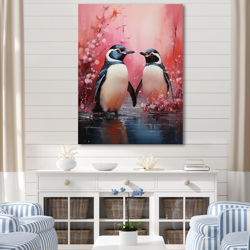 «Penguins Antarctique Elegance I», reproduction sur toile, Toile tendue, H 44 po x l 34 po